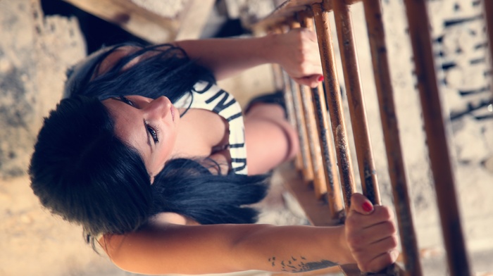 model, ladders, tattoo, girl