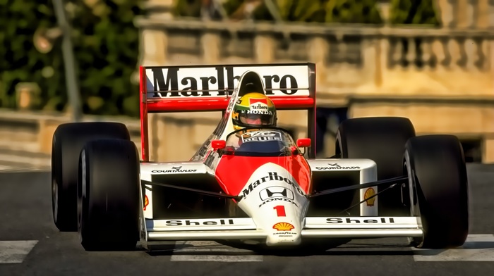 Formula 1, marlboro, McLaren F1, Ayrton Senna, racing, Monaco