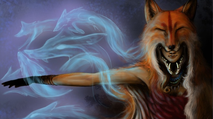 fantasy art, fox girl