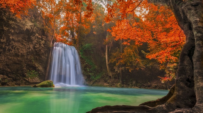 landscape, nature, waterfall