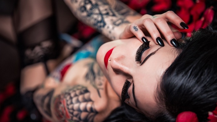 girl, model, tattoo