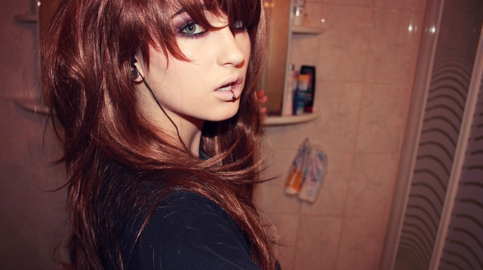 bloodsuccubus, model, face, niky von macabre, piercing, girl, redhead