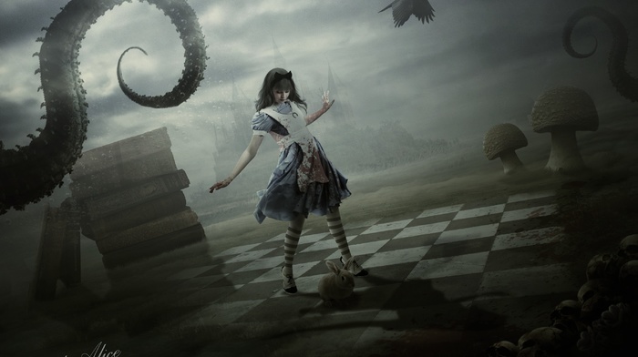 artwork, fantasy art, Alice in Wonderland