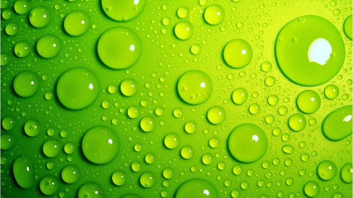 green, water drops