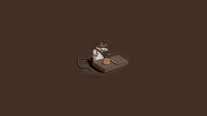 mice, minimalism, humor, Indiana Jones, parody