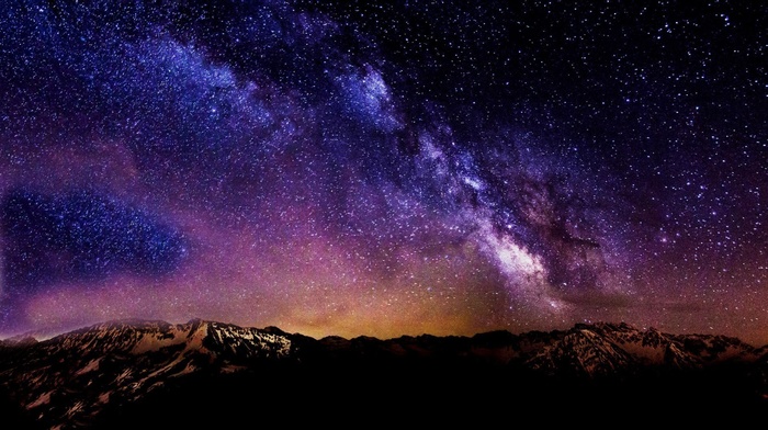 night, stars, starry night, comet, long exposure, landscape, galaxy, shooting stars, mountain