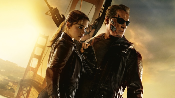 movies, Emilia Clarke, Terminator, Terminator Genisys, Arnold Schwarzenegger