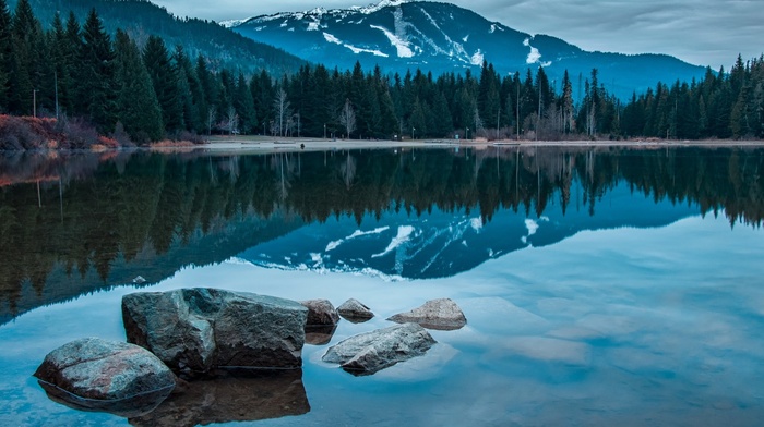 mountain, reflection, British Columbia, landscape, lake, Canada, rock, nature