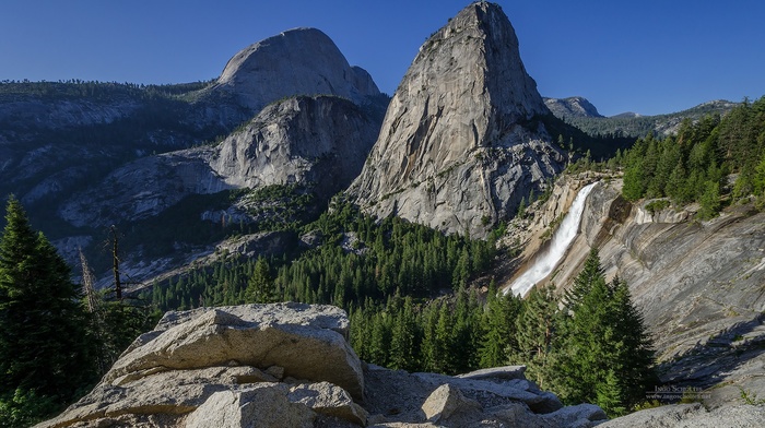 waterfall, nature, landscape, mountain