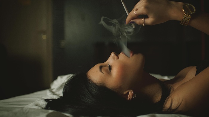 model, smoking, girl, Aleksandr Mavrin