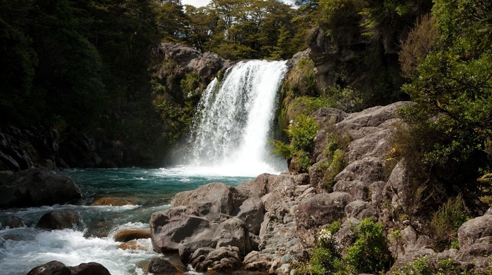 waterfall, nature, landscape
