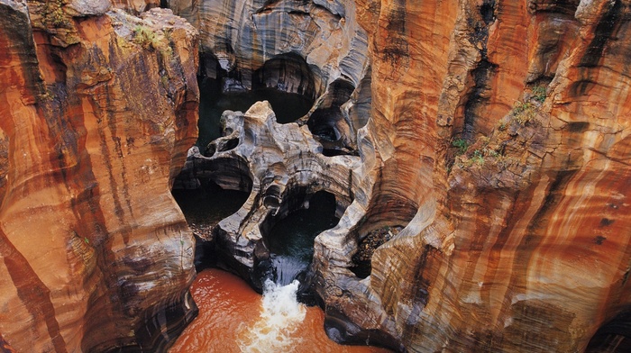 South Africa, landscape, rock, river, erosion, water, canyon, nature