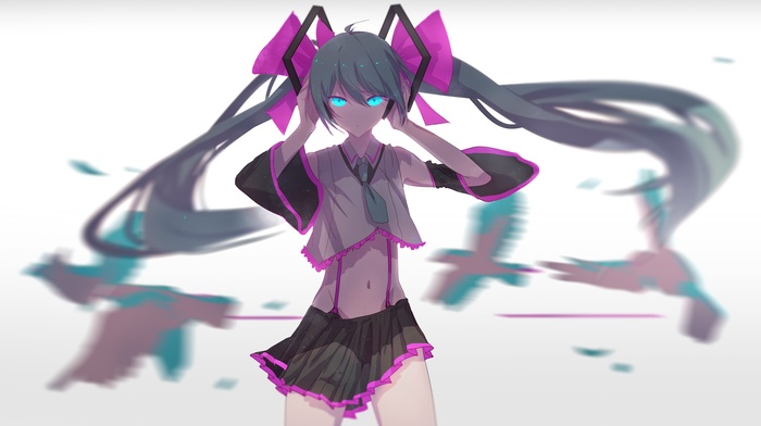 Hatsune Miku, anime, twintails