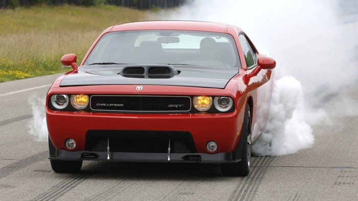 red cars, car, Dodge Challenger, muscle cars