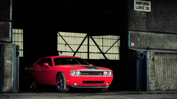 muscle cars, red cars, Dodge Challenger SRT, car