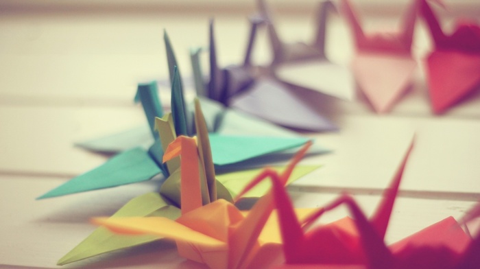 origami, paper cranes