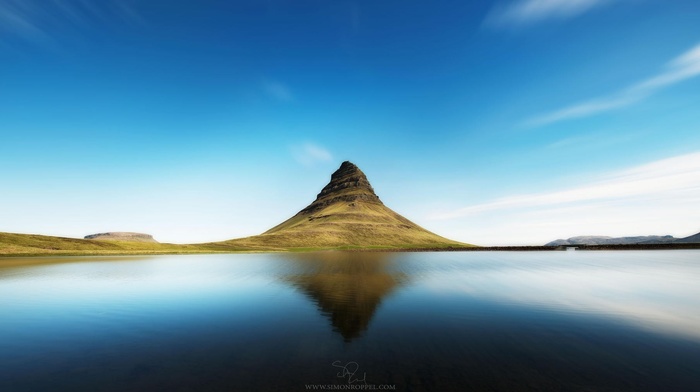 Kirkjufell, Iceland, lake, landscape, mountain