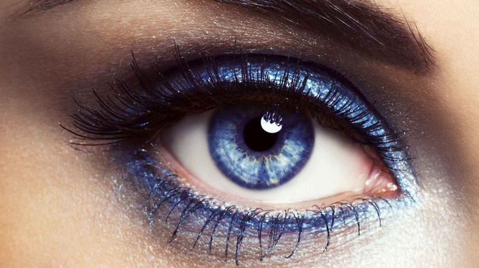 blue eyes, eyelashes