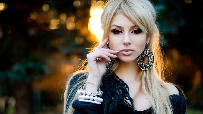 blonde, model, girl, face, portrait