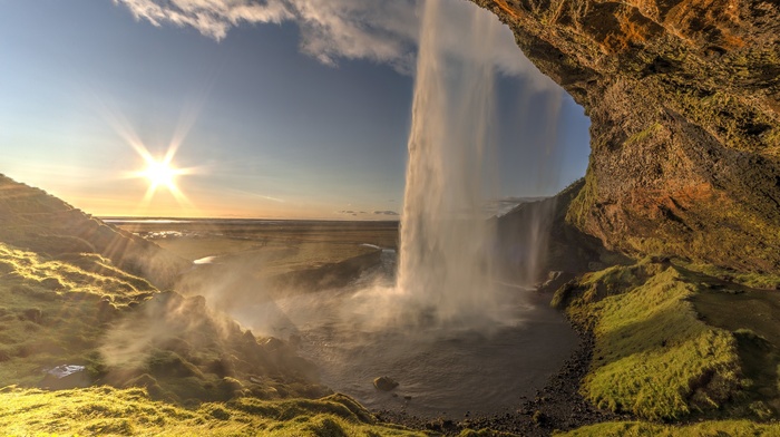 waterfall, nature, landscape