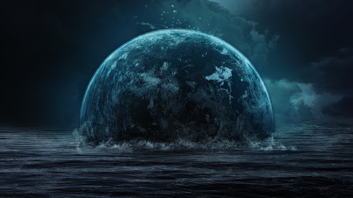 sea, planet, artwork, fantasy art