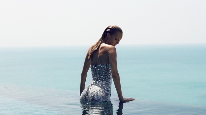 girl, swimming pool, model, water, sea