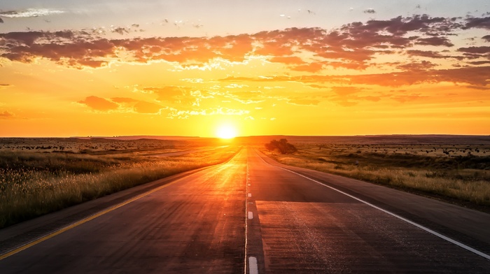 road, sunset