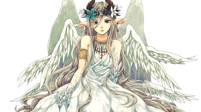 angel, fantasy art, white, original characters