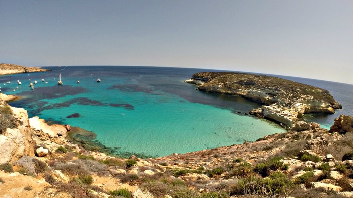 sea, nature, beach, summer, Lampedusa, blue