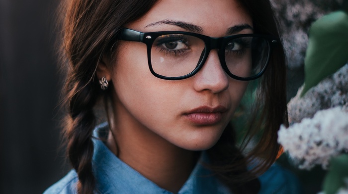 girl, portrait, girl with glasses, face