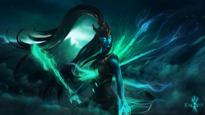 video game girls, ghost, League of Legends, Kalista, video games, spear, undead