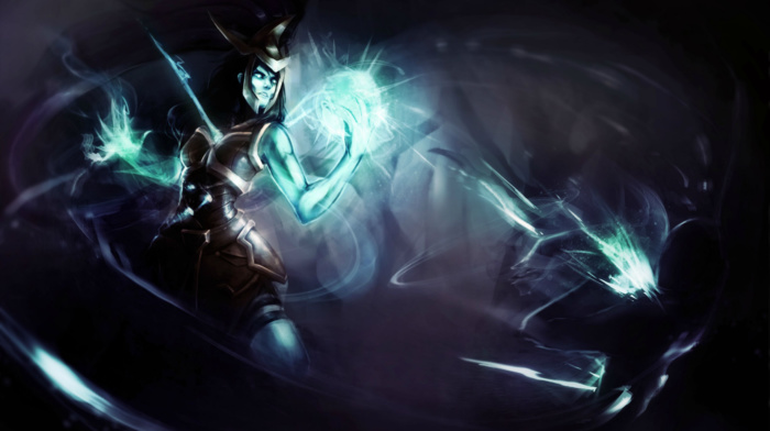 ghost, Kalista, video game girls, League of Legends, undead, video games, spear