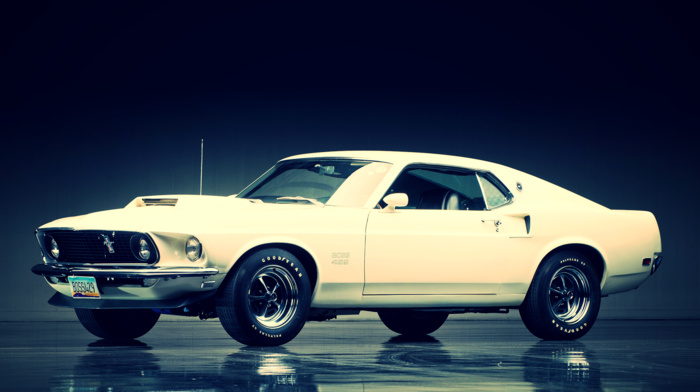 white, Ford Mustang, car