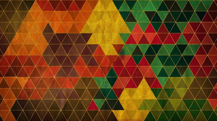 colorful, triangle, digital art