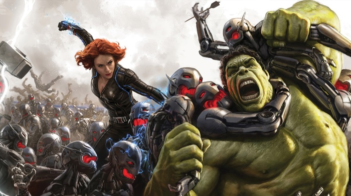 The Avengers, Black Widow, Hulk, Avengers Age of Ultron, redhead, girl, Scarlett Johansson