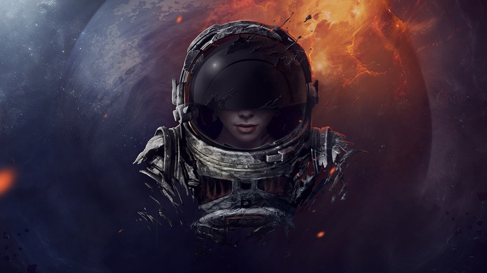 astronaut, surreal, horror, grunge, space