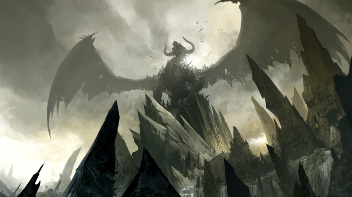 Guild Wars, concept art, video games, Guild Wars 2, dragon, fantasy art