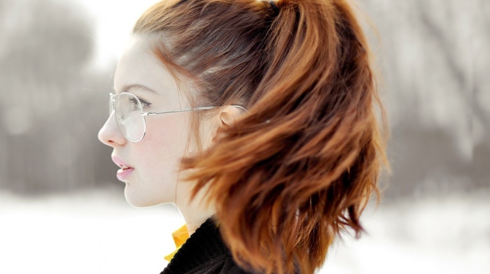 redhead, girl, profile