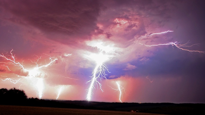 lightning, storm, nature