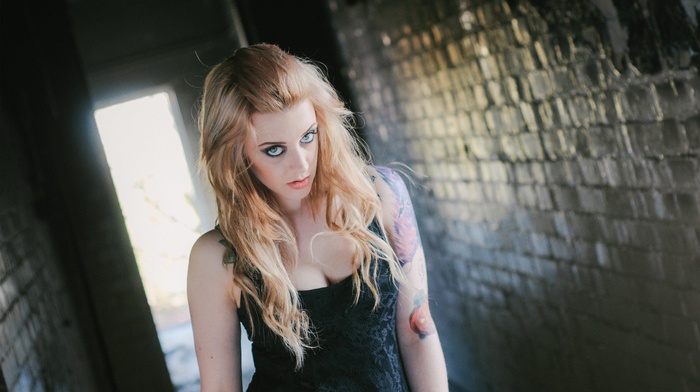 tattoo, face, blonde, girl