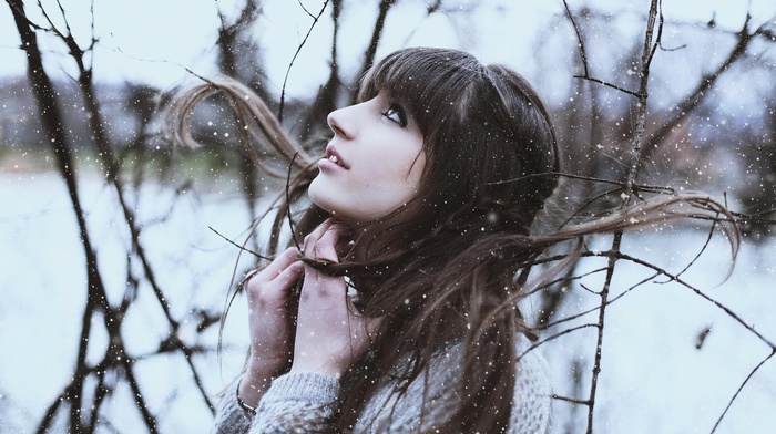 sweater, girl, girl outdoors, model, brunette