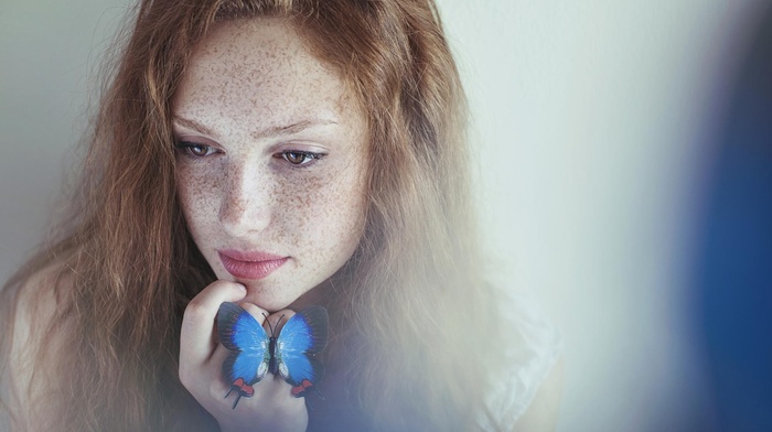 face, girl, model, redhead