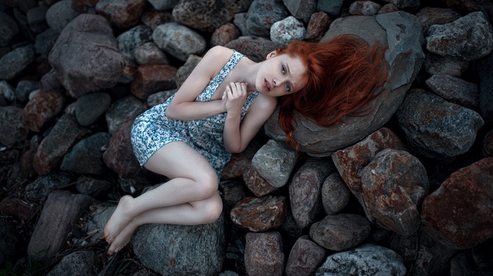 model, girl, rock, redhead