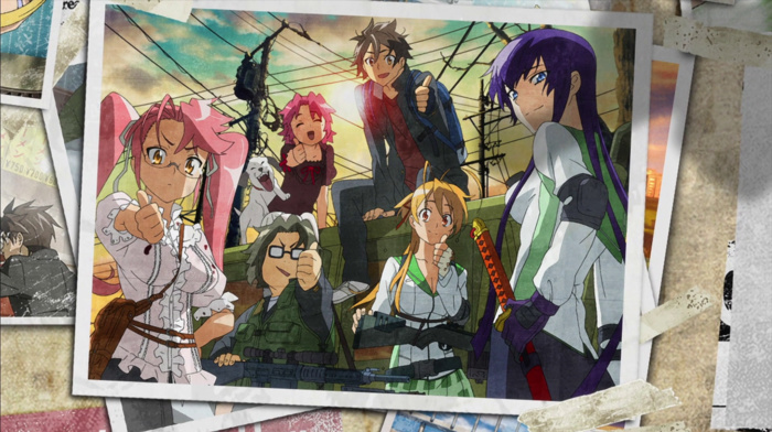 anime, Takagi Saya, Komuro Takashi, Highschool of the Dead, Alice Maresato, Kouta Hirano, Busujima Saeko, Miyamoto Rei