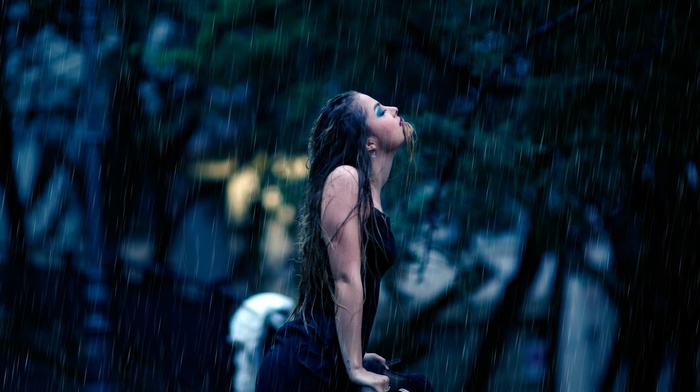 rain, girl, girl outdoors