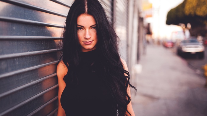 girl, wavy hair, face