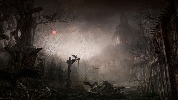 Diablo III, illustration, Tristram, fantasy art