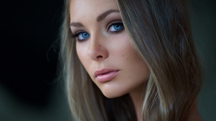 face, girl, blonde, blue eyes