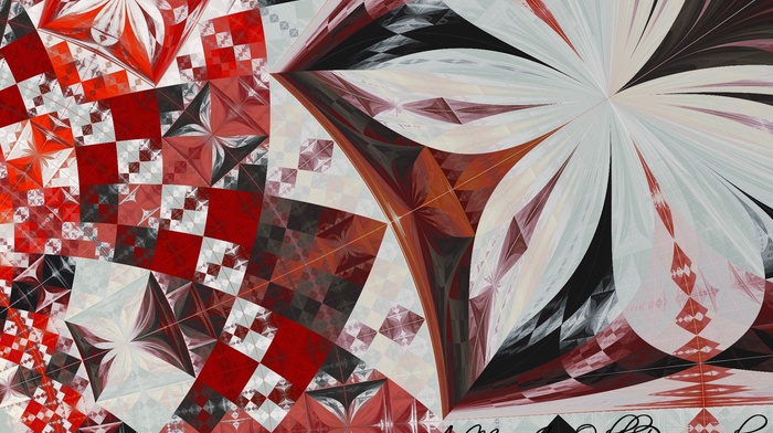 3D, triangle, fractal, abstract, digital art, hexagon, pattern, diamonds