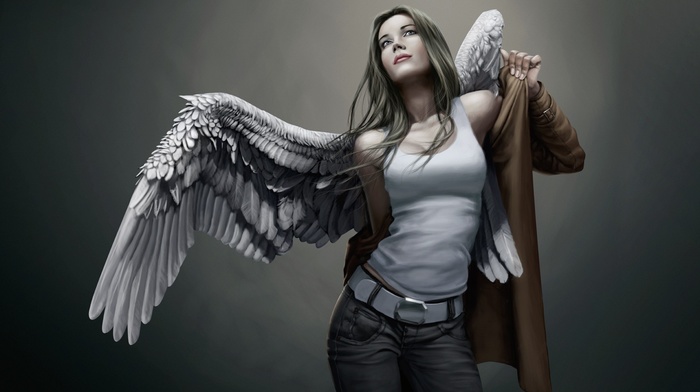 angel, artwork, fantasy art, girl